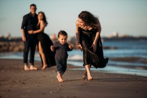 Poole family photographer. Family session on Sandbanks beach