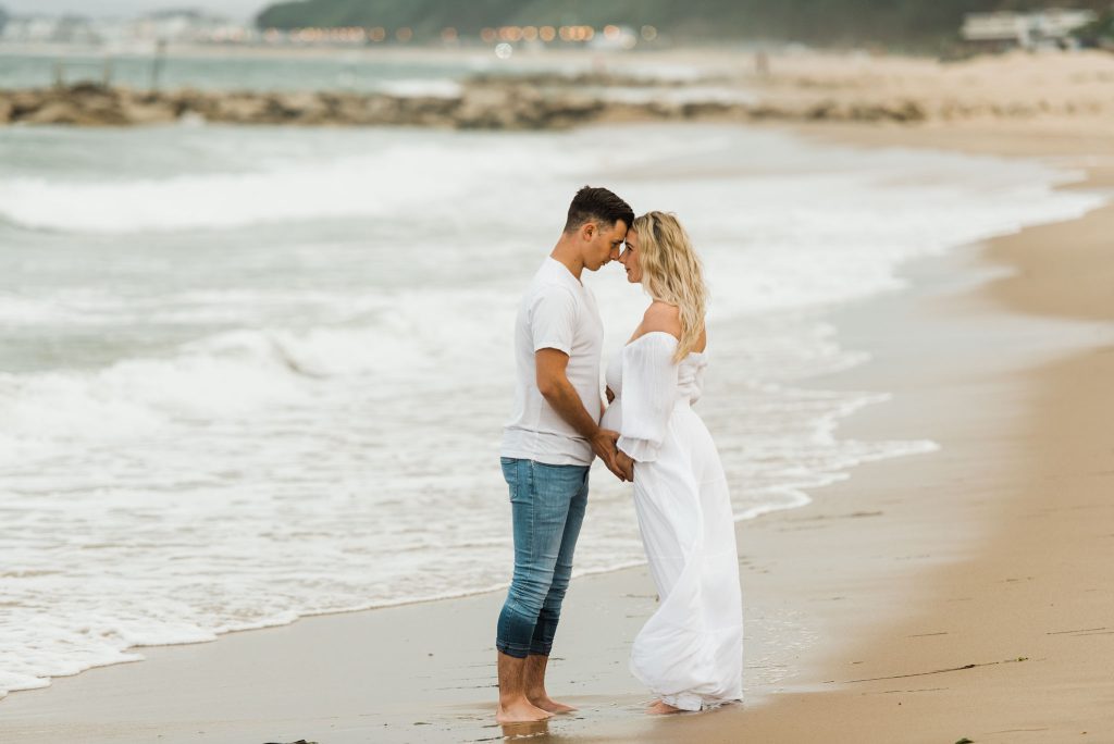 Sunset maternity photoshoot in Bournemouth