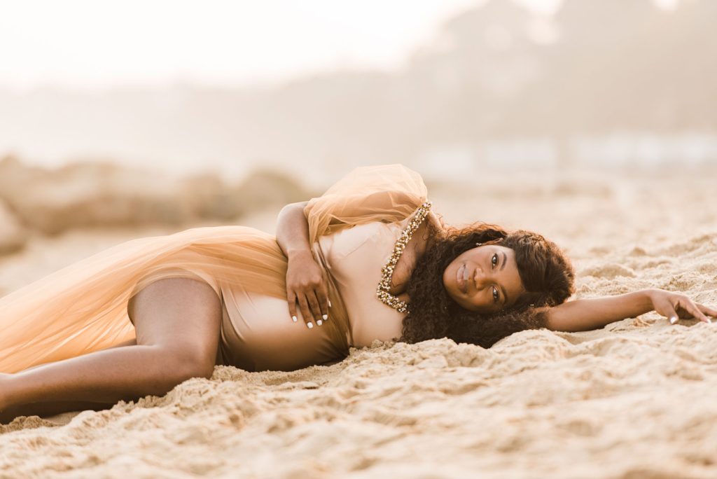 Maternity photographer on the beach